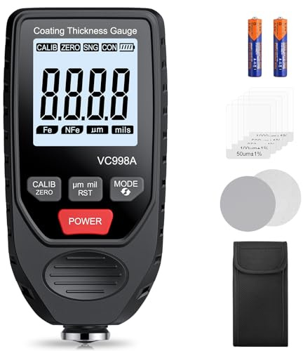 BINTA Paint Thickness Gauge for Cars, Digital Coating Thickness Meter | Fe/NFe Probe, Backlit LCD, Auto Calibration, Precision Mil Detection Gauge for Used Car Buyers, Auto Detailing & Body Shops