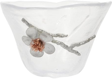 STAHAD Plum Blossom Japanese-Style Glass Tea Cup, Heat-Resistant Drinking Glass for Water and Tea, Tin-Inlaid Tumbler Suitable for Home and Restaurant Use