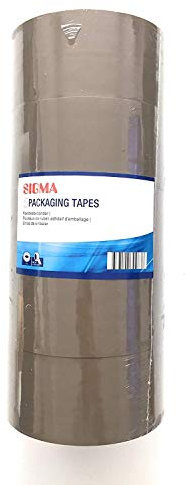 Sigma Klebeband, Paketklebebänder Multipack, Set aus 5 Rollen, mit einer Breite von 50mm und einer Länge von 66 Metern, Paketband - Stärke: 55µ, Acryl-Klebstoff, einfach und leise abrollbar, braun