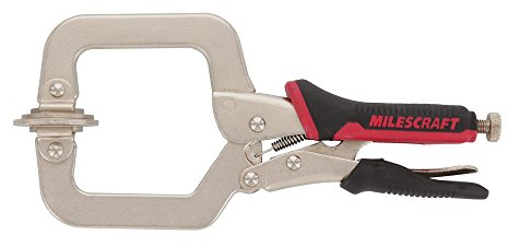 Milescraft 4001 76 mm Stirnklemme – robuste, arretierbare C-Klemme mit verstellbaren Drehpolstern, für Taschenlöcher, Holzbearbeitung und mehr