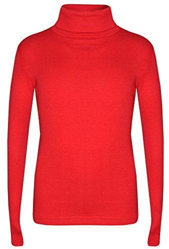 A2Z 4 Kids Girls Polo Neck T Shirt Top Thick Cotton - Polo Neck 002 Red 11-12
