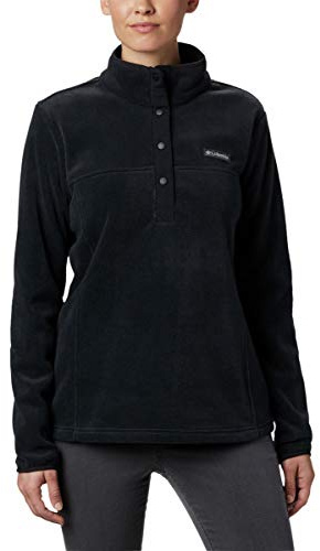Columbia Women's Plus Size Benton Springs 1/2 Snap Pullover, Black, 1X