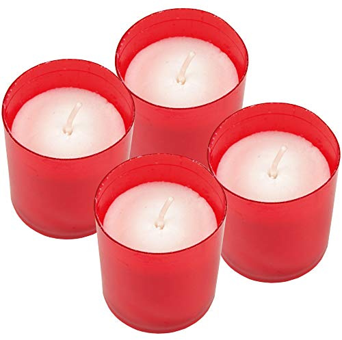 HS Candle Stundenbrenner 4er Pack in Rot mit ca. 15h Brenndauer