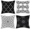 Alishomtll 4er Set Dekorative Kissenbezug Outdoor Kissenbezug Zierkissenbezug Muster Kissenhülle für Couch Zimmer Polyester 40 x 40 cm, Schwarz