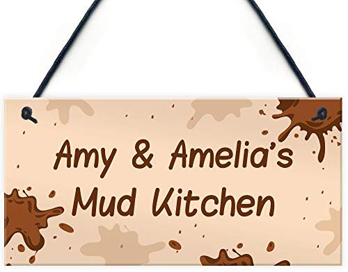 RED OCEAN Personalised Playroom Sign Mud Kitchen Home School Garden Outdoor Hanging Plaque Gift