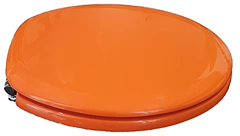 WC-Sitz, Universalform, personalisierbar, Holz, beschichtet mit Polyesterharz, Farbe wählbar (Orange)