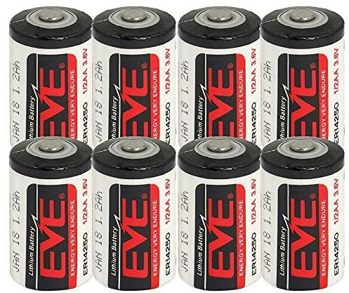 8 Eve ER14250 - Batteria al litio ad energia molto resistente, 1/2 AA 3,6 V