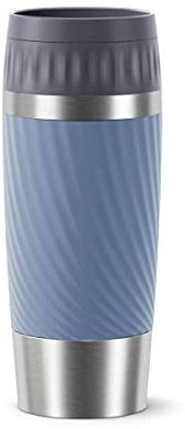 Tefal Mug isotherme étanche 0,36 L, Double paroi, Acier inoxydable, Boisson à 360°, Fermeture Quick-Press, Sans BPA, Compatible lave-vaisselle, Base antidérapante, Travel Mug Easy Twist bleu N2011810