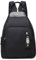 Rucksack für Damen Nylon, Kleine Umhängetasche mit Reißverschlussriemen, Lässige Tagesrucksäcke Radfahren Wandern Reisen (black)
