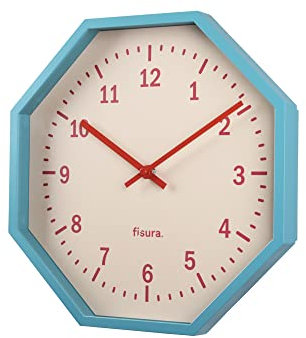 Fisura Wall Clock, Acrylonitrile Butadiene Styrene (ABS) Crystal, Blue, one Size