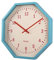 FISURA - Moderne achteckige Wanduhr in Blauer Farbe. Moderne Küchenuhr. Wanduhr ohne tickendes Geräusch. Blaue Wanduhr. 30 Zentimeter im Durchmesser. Holz und Glas. 1 AA-Batterie.