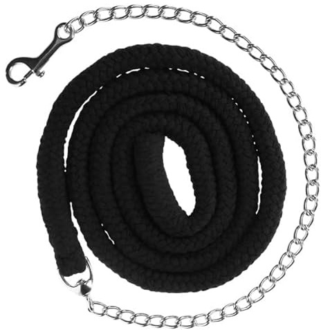 Covalliero Führstrick Baumwolle mit Kette schwarz