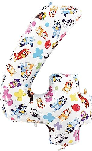 Toyland® 26 Bluey & Bingo Zahlen-Folienballon – Partyballons für Kinder – Zahlen 1–6 erhältlich