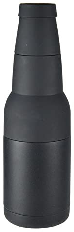 Biergeschenke Für Männer, Bierflaschen Dosen Isolatoren, Doppelwandiger Bierkühler aus Edelstahl, Vakuum Doppelschicht Isolierung, Mit Bieröffner, 12oz (Schwarz)