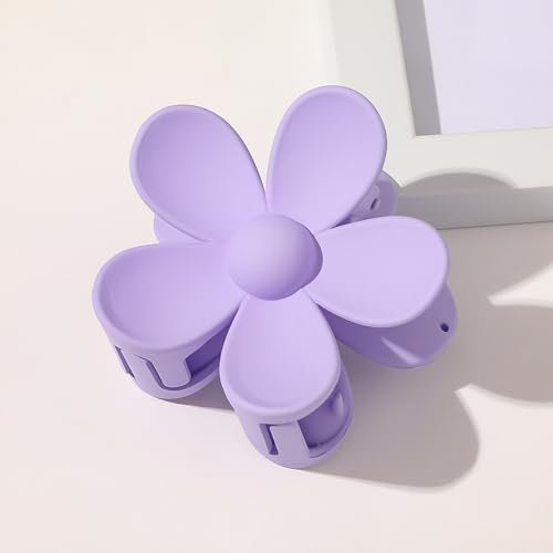 1 pince à cheveux en forme de fleur pour femme - En plastique antidérapant - Pour femme et fille - Pour un port quotidien - Violet