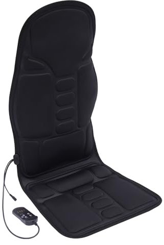 Owneed Massagematte Massage-Sitzauflage mit Wärmefunktion Rückenmassagegerät Kabelfernbedienung Massageauflage für Hause Büro 115 * 49 * 2cm