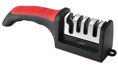 Professional Knife Sharpener Manual 4 in 1 Knife & Scissor Sharpeners with Portable Camping Knife Sharpener Kitchen Sharpening Tool with Non-Slip Base & Ergonomic Handle for Various Blunt Knives