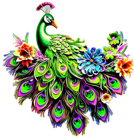 MISNODE Metall-Pfau-Wanddekoration, Pfauenvogel-Wandbehang, Vogel-Wandkunst, Metallvögel, Wandskulptur, Dekoration, Pfau-Wandkunst für Zuhause, Schlafzimmer, Wohnzimmer, Wand, Zaun, Garten(Grün)