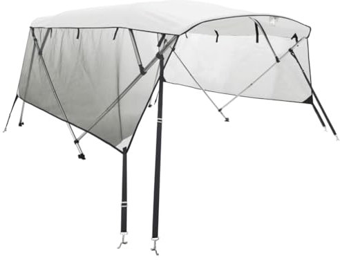 vidaXL Toldo Bimini 3 Arcos con Paredes Laterales de Malla, toldo Bimini para Barco, toldo Bimini para Barco, toldo Bimini en Barco, toldo Bimini