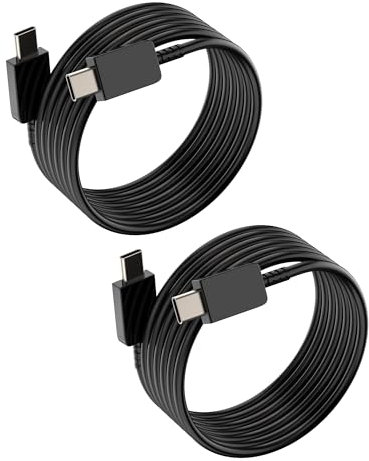 Cavo di ricarica rapida USB C (2 pezzi) - Doppio connettore di tipo C, cavo da 2 m, cavo da 25 W PD per Apple iPhone 15, per iPad, Android, caricabatterie da auto, compatibile con Samsung