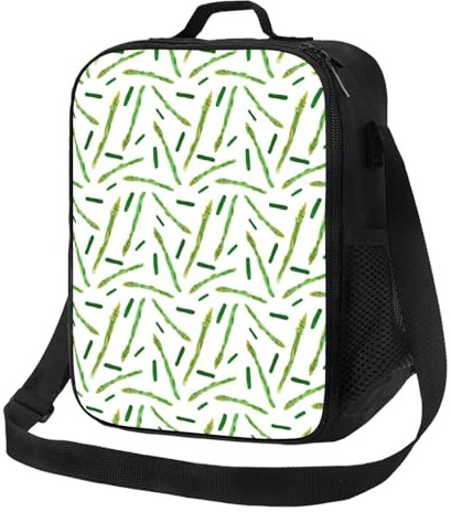 Insulated Lunch Bags for Women Men Work - Asparagus Print cucumber Small Lunch Box for Women Men, Soft Cooler Bag Insulated, Adult Lunch Tote Bag with Adjustable Shoulder Strap
