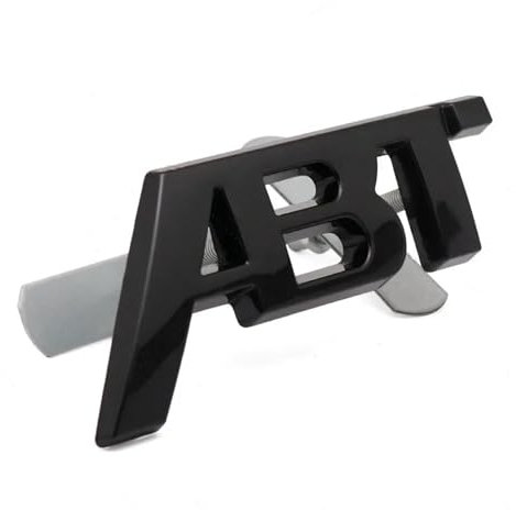 AQXYWQOL 3D Metall ABT Logo Frontgrill Auto Emblem Abzeichen Aufkleber Aufkleber Farbe ist konstant, verblasst Nicht und beschädigt(Glossy Black,8.2cm x 3.2cm)