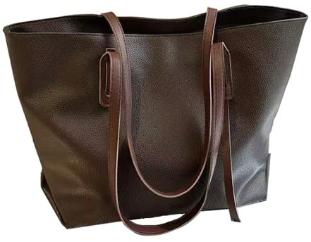 YXQSED Henkeltaschen Damen PU Leder Shopper DamenGross Henkeltaschen Tasche Student Schultasche Arbeit Handtaschen für Damen Schultertaschen Damentaschen Weich Umhängetasche