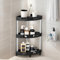 volumoon 3 Niveles Estanteria Baño de Ducha de Pie, Estanteria Esquina Baño, Estantería Baño Sin Taladro, Estanteria Esquinera de Plastico para Ducha, para Baño, Cocina, Salón (Negro, 34 x 24 x 64cm)