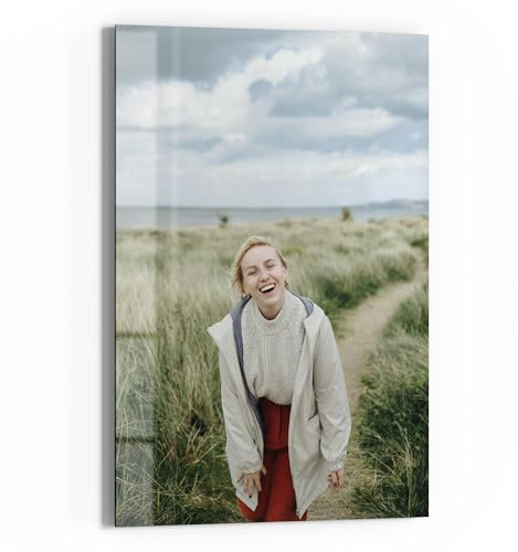 DEQORI personalisierte Glas-Magnettafel | 60x90 cm mit Foto | eigenes Bild | Memo-Board aus Glas | Magnetboard inkl. Magnete, Stift & Tuch für Küche & Büro | Tafel magnetisch & beschreibbar