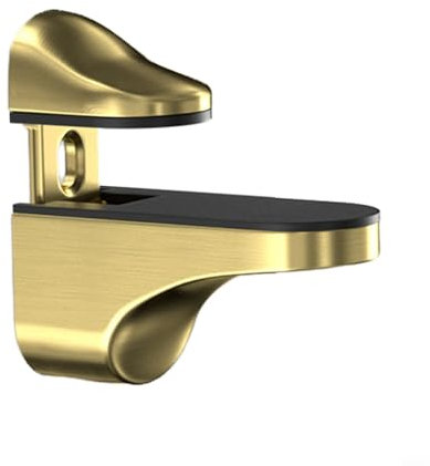 Adjustable Glass Shelf Bracket Glass Clamp Wall Mount Floating Shelf Support Holder Adaptive 3mm-22mm Thickness Glass for Bathroom (gold)
