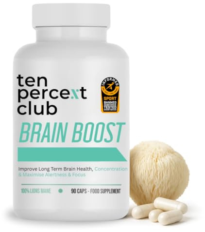 Lions Mane Supplement Capsules 1500mg - Lion's Mane Mushroom Extract 10:1 for Focus, Memory and Mental Clarity - Nootropic Tablets, 90 Caps by Ten Percent Club