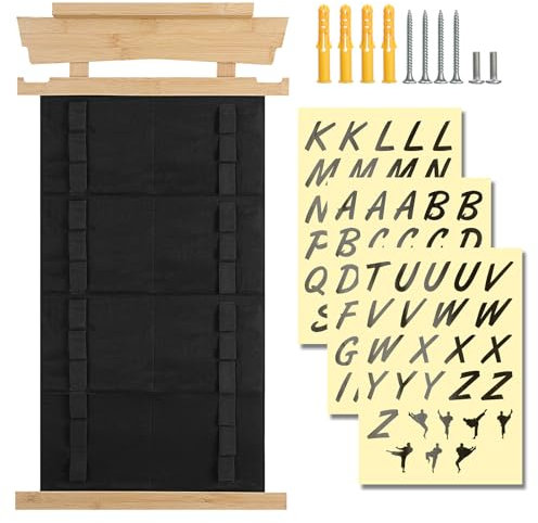 SUMNACON Espositore per 12 cinture, per arti marziali, karate, taekwondo, arti marziali, organizer da parete per medaglie, con scaffale, per studenti di arti marziali, karate, taekwondo (senza