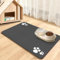 Tapis de Nourriture pour Animaux, Tapis Absorbant pour Gamelle de Nourriture et d'eau, Séchage Rapide, Tapis pour Nourriture de Chien et Chat avec Dos en Caoutchouc (Dark Grey-4 Paws, 44.5 x 71 cm)