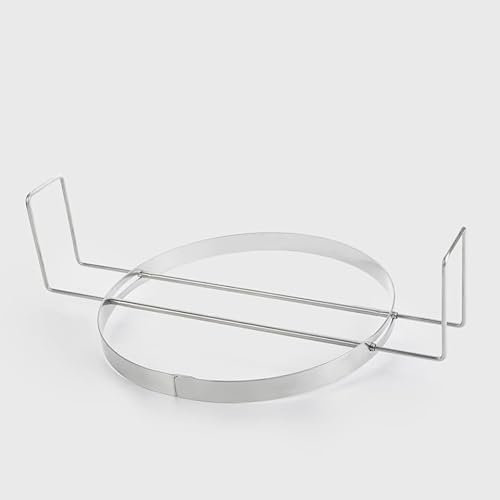 NOOKLLAR Porta paellas extensible de acero inoxidable i25 | Para paellas de 26cm a 42cm | Asas frías para un agarre seguro | Salvamanteles protector y compacto, Apto Para Paellero De Cocina