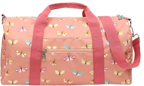 A Little Lovely Company Rosafarbene Polyester-Reisetasche – Schmetterlinge, 46 cm x 25 cm x 22,5 cm, 26 Liter