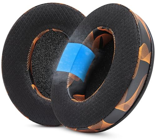WC Freeze Hybrid Fabric Cooling Gel Replacement Earpads - Compatible with HyperX Cloud, Steelseries Arctis, ATH M50X, Turtle Beach Stealth & More - Comfortable & Cooler for Longer | Kinetic Wave
