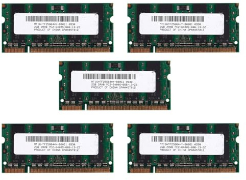 rieder 5X RAM 2 GB DDR2 PC2-6400 800MHz 200Pin 1.8V Memoria per Laptop SO-DIMM
