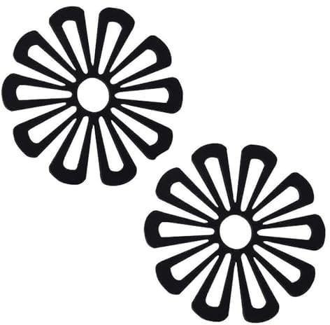 2 PCS Silicone Trivets for Kitchen Worktops, Heat Mats for Kitchen, Silicone Trivets for Hot Pans, Pan Stands for Worktops, Heat Resistant Non Slip, For Kitchen Cooking Dining(Black)