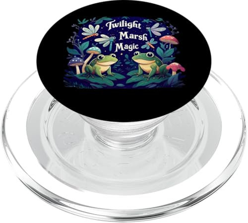 Twilight Marsh Magic Cute Frog Dragonfly Mushroom Design PopSockets PopGrip für MagSafe