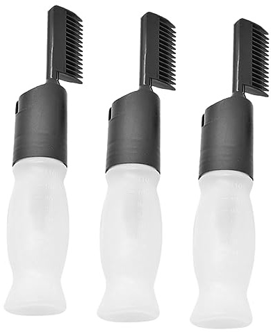 SAFIGLE 3stücke Applikatorflasche Für Haaröl Mit Wurzelkamm Haarfarbe-applikatorflasche Für Professionelle Friseurarbeiten Und Heimgebrauch Ölflasche Zum Dosieren Von Flüssigkeiten