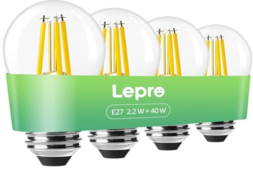 Lepro Energieklasse A E27 LED Warmweiss, 2.2W 470LM 2700K Glühbirne