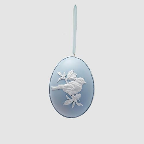 EDG Enzo De Gasperi Osterei hellblau Vogel 10,5cm Polyresin