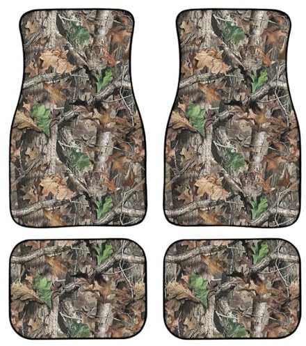 MAALLOP Jagd-Camouflage-Teppich-Bodenmatte für Auto, SUV, LKW, universelle Passform vorne und hinten, 4-teiliges komplettes Set für Männer und Frauen, alle Jahreszeiten