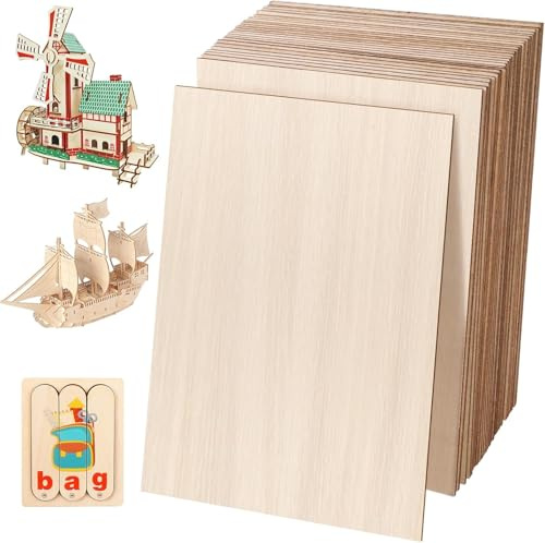 Sperrholzplatte 3mm, 9 Stück A4 Linde Sperrholz 297 x 210 x 3mm | Holzplatten zum Basteln, Multiplex Platten für DIY Holzarbeiten, Modellbau, Laserbearbeitung, Bastelarbeiten, Modellbau