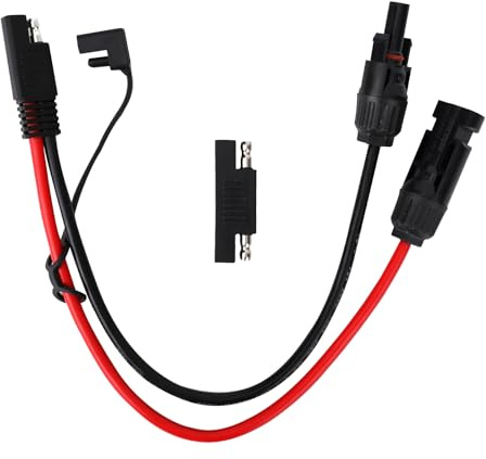 Penitue Solar Panel Connector Cable, 30cm/1ft Copper Wire SAE Adapter with Polarity Reverser 10AWG 600V Waterproof SAE Extension Cable for Generators Lawn Mowers Battery Chargers