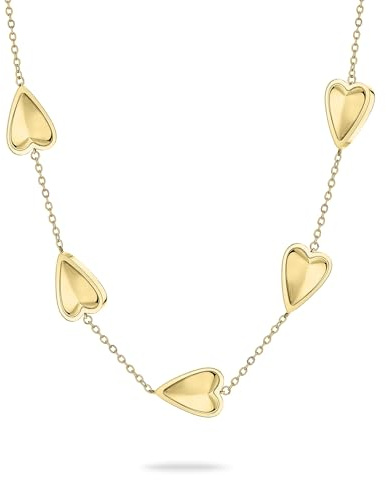 LIEBESKIND BERLIN Damen Schmuck mit Herz - Funkelnde Kette, Armband und Ohrringe mit Glasherz aus Edelstahl in Silber, Gold & Roségold - zeitlos, modern und alltagstauglich - Geschenkidee