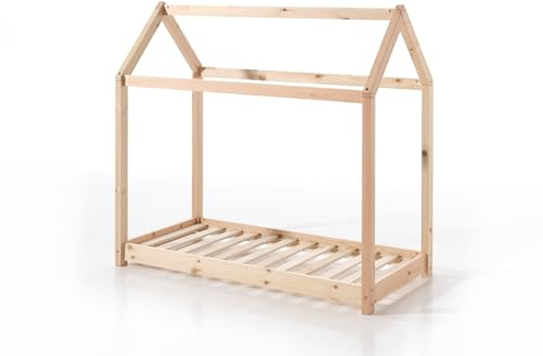 Vipack Cabane Hausbett Liegefläche 70 x 140 cm, Natur
