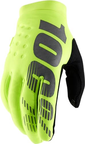 100% BRISKER Jugendhandschuhe Fluo Gelb/Schwarz - L
