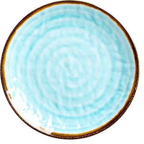 Rice DK Melamine Side Plate - Swirl Print - Aqua