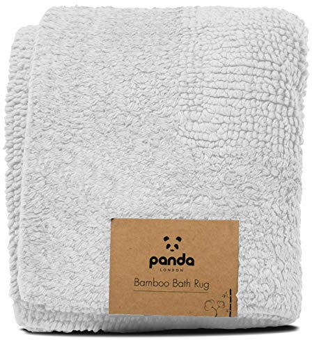 Panda Tapis de bain en bambou - 50 x 80 cm (blanc pur)